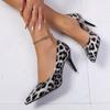 Leopard Print Patent Leather Fine Heel Single Shoes Autumn New Pointed Toe Shallow Cuff Foot Non-slip Wear-resistant High Heels
