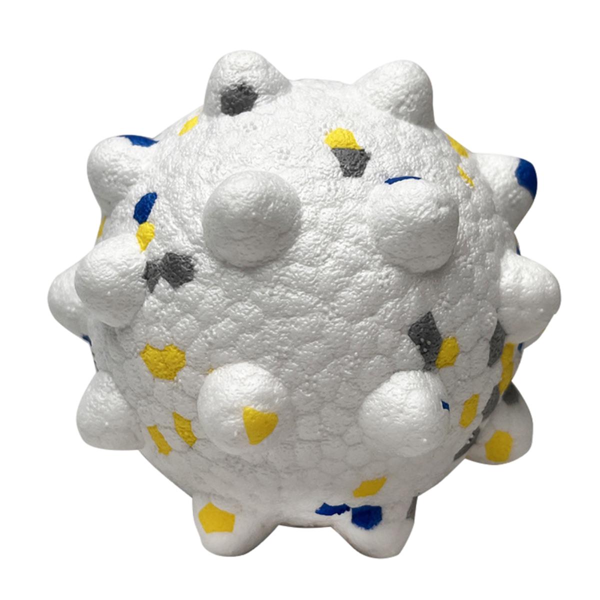 

Yousheng Неразрушимая игрушка для жевания собак Жесткий мяч для прорезывания зубов у собак для агрессивных любителей жевать Интерактивные прыгучие мячи из попкорна для больших, средних и маленьких собак 1pc белый