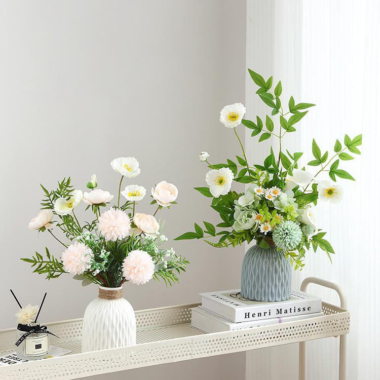 Yapay Çiçek Aranjmanları İçin Zarif Seramik Vazo - Oturma Odası veya Yemek Masası Dekorasyonu İçin Mükemmel