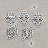 10Pcs Antique Silver Plated Flower Charm Connector For Jewelry Making Bracelet Accessories Diy Findings 15X21Mm