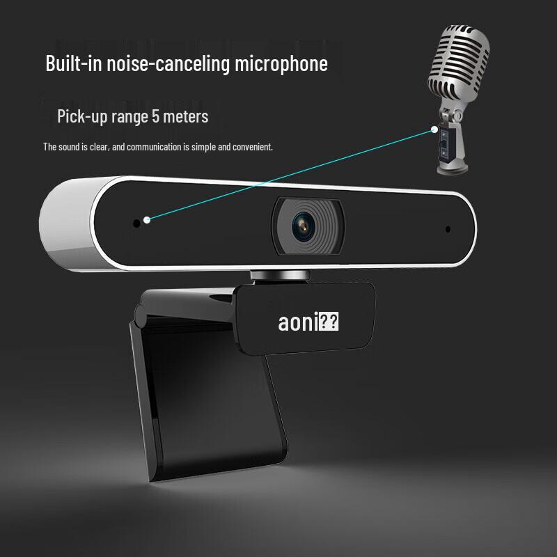 Aoni A30 2K HD Webcam with Auto-Focus and Microphone
