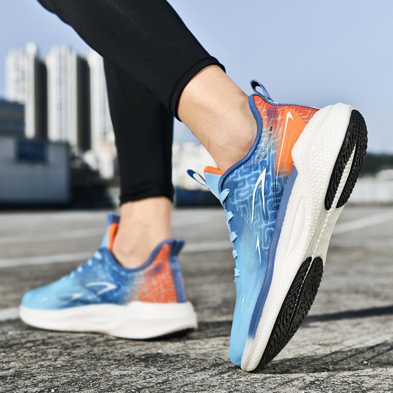 Summer mesh breathable running shoes high school entrance examination physical examination shoes popcorn sole men's shoes shock-absorbing soft