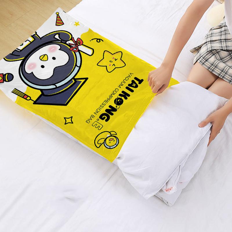 Chłopcy Dziewczynki Domowe Przechowywanie Torba Gruby Pyłoszczelny Pakowanie Oszczędność Miejsca Torba do Przechowywania Kołdra Odzież Bardzo Duża Pompka Ręczna Uroczy Kreskówkowy Próżniowa