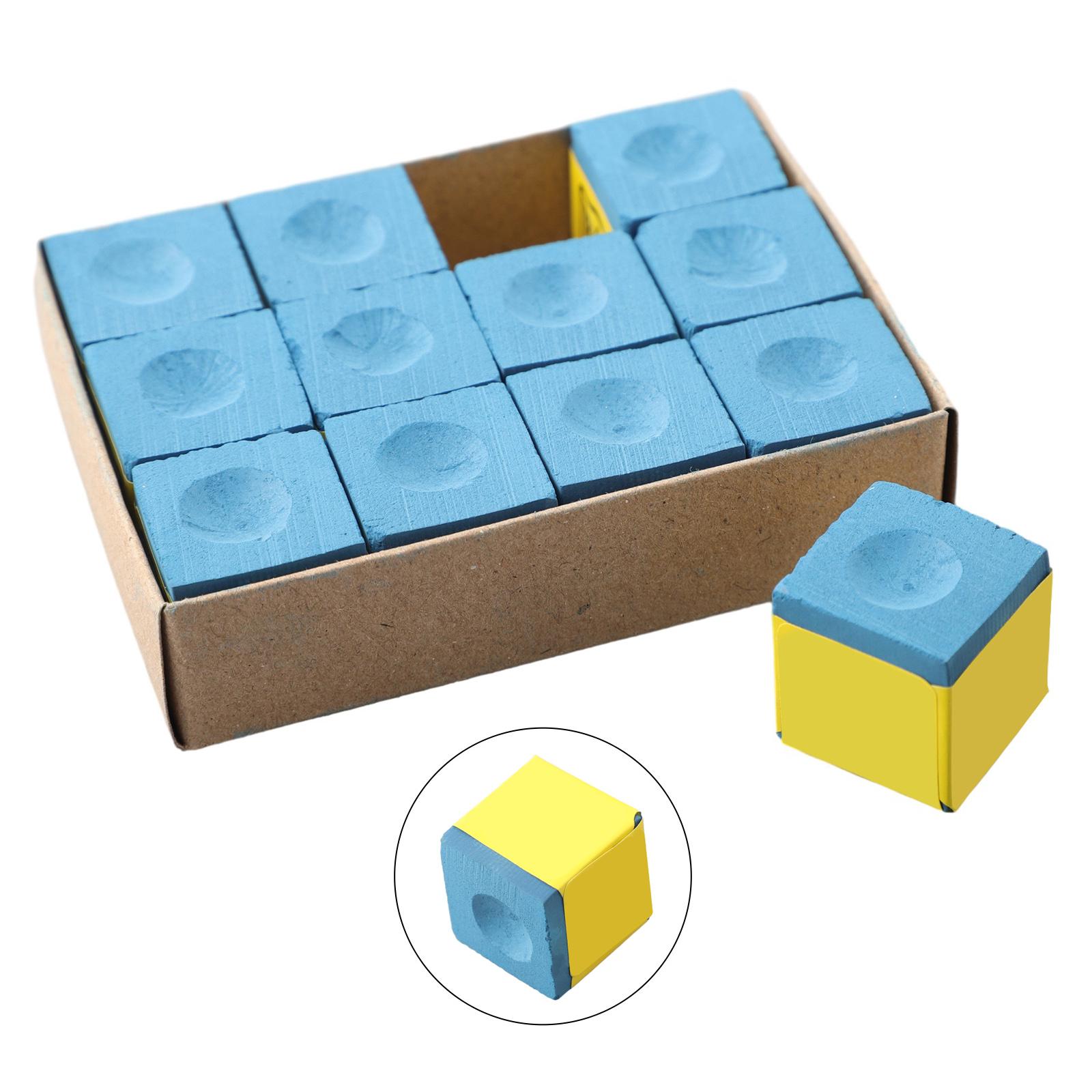 Bulk Supplies Of 12 Pool Cue Chalk Cubes Snooker Billiards Cue Tip Blue