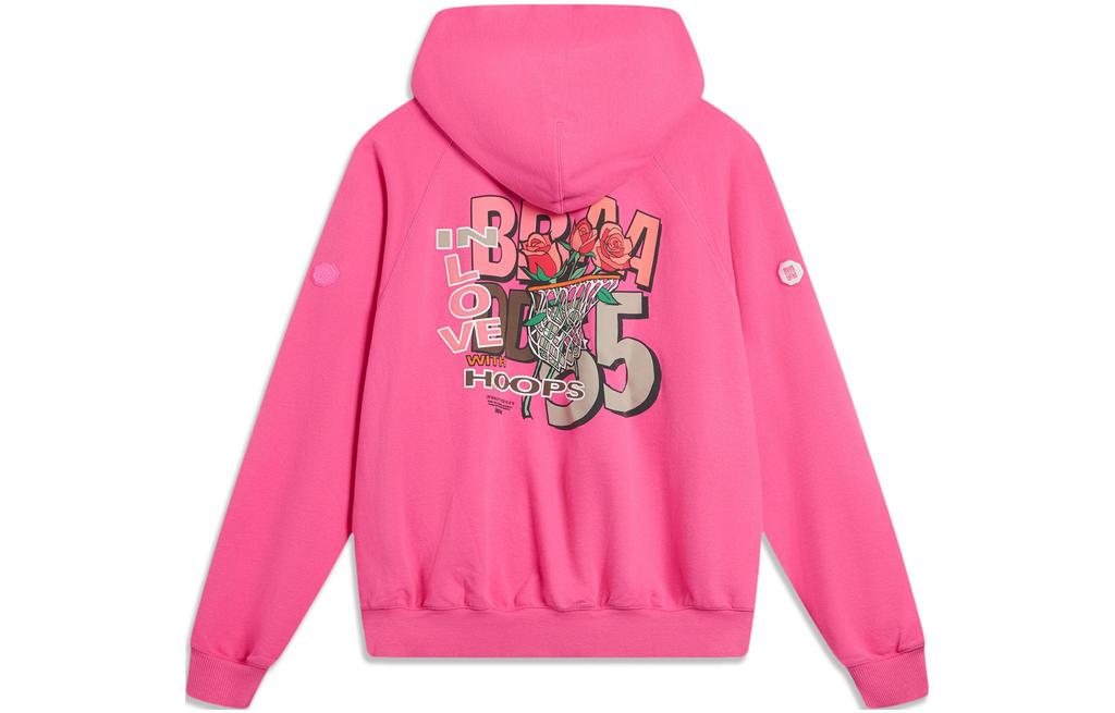 Li Ning Sweatshirt Unisex Fluorescent Rose Red AWDTC89-1