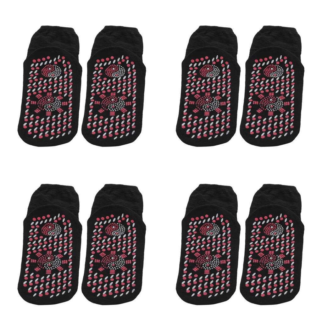 

4 пары магнитных носков унисекс самонагревающиеся носки для здоровья турмалиновая терапия удобные дышащие массажеры для ног теплые 4Pairs чёрный
