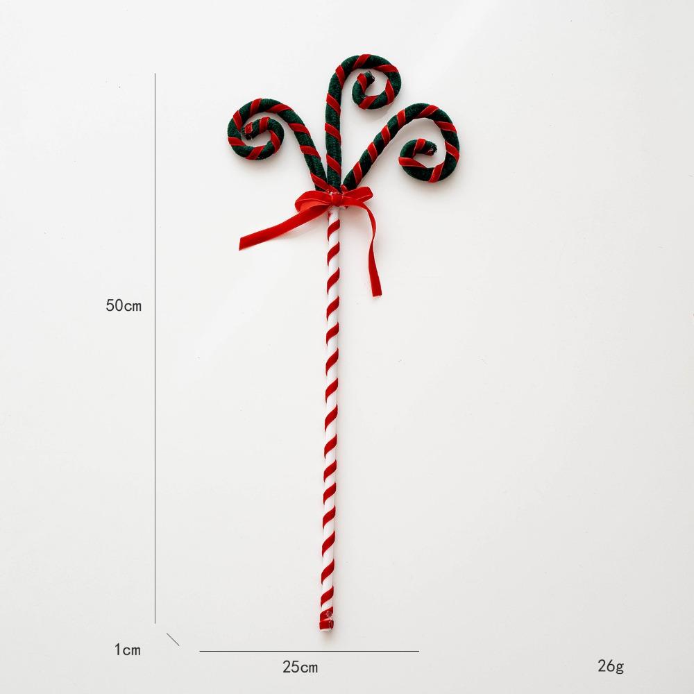 Foam Flocking Simulation Candy Cane Decoration Red Green Hot Air Balloon Christmas Velvet Hanging Candies Hanging