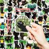 10/30/50pcs Cute Plant Black Cat Cartoon Stickers Waterproof Graffiti Phone Case Bike Kawaii Decoration Sticker Toys Gifts