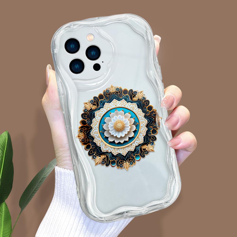 Cartoon Pattern Cream Texture Casing Wavy Edge Soft Silicone Cover Phone Case for IPhone Samsung Huawei Honor Xiaomi Redmi Infinix Tecno