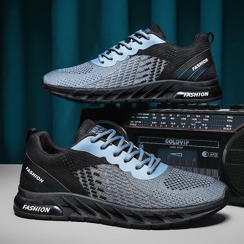 Men's Shoes Summer Mesh Shoes Men's Running Casual Sports Shoes Flying Weaving Hollow Breathable Air Conditioning Shoes
