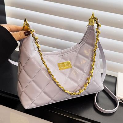 New Light Luxury Rhombus Chain Underarm Bag Fashionable Versatile Temperament High-end Messenger Bag Woman