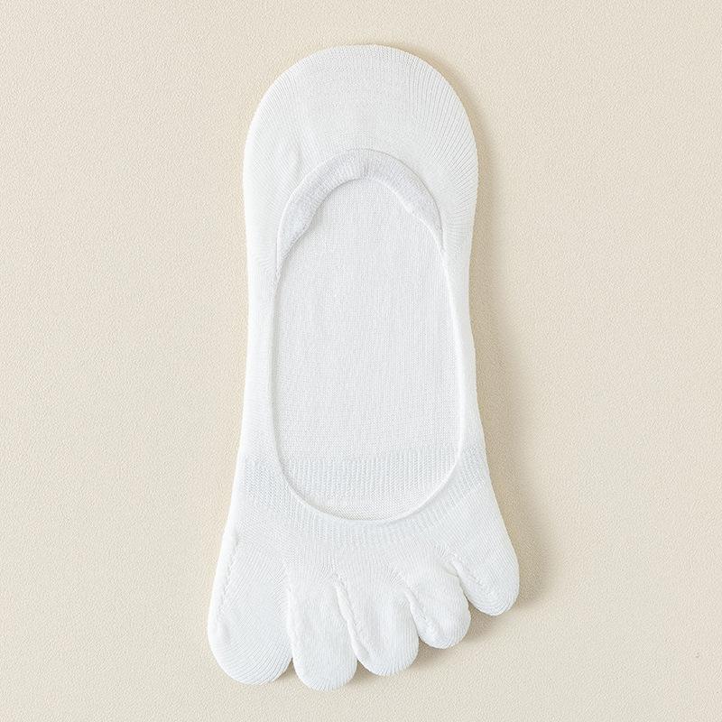 Women's Summer Thin Solid Color Mesh Boneless Anti Pilling Invisible Five Finger Socks