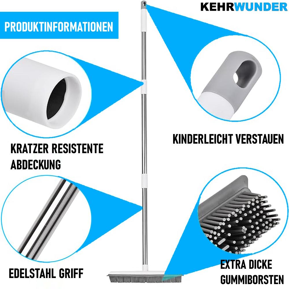 KEHRWUNDER Gummibesen Gummiborsten Abzieher Haarreinigung Kehrbesen Rubber Broom
