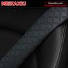 Two 75cm29.53inch Long Car Seat Belt Shoulder Covers with PU Leather X Checkered Embossing and Seat Belt Decoration