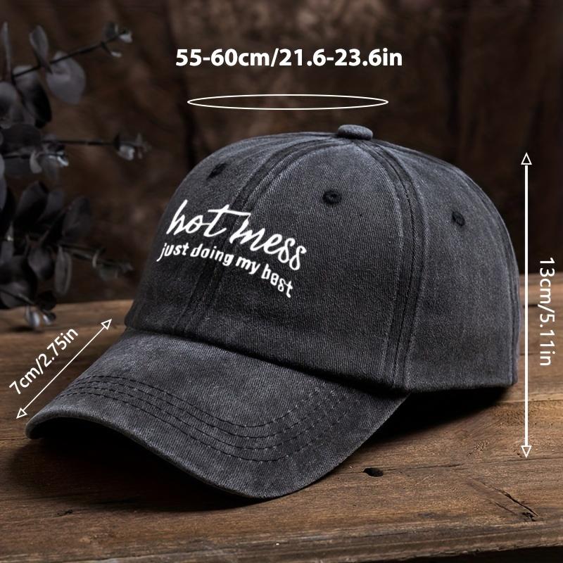 Letter Printed Baseball Cap Classic Washed Old Retro Peaked Cap Outdoor Leisure Sports Breathable Sun Hat