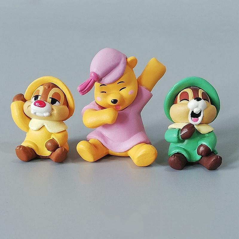 Disney Donald Duck Winnie The Pooh Action Figure Model Cartoon Anime Figures Chip and Dale Cake Decoration Collecting Kids Gifts