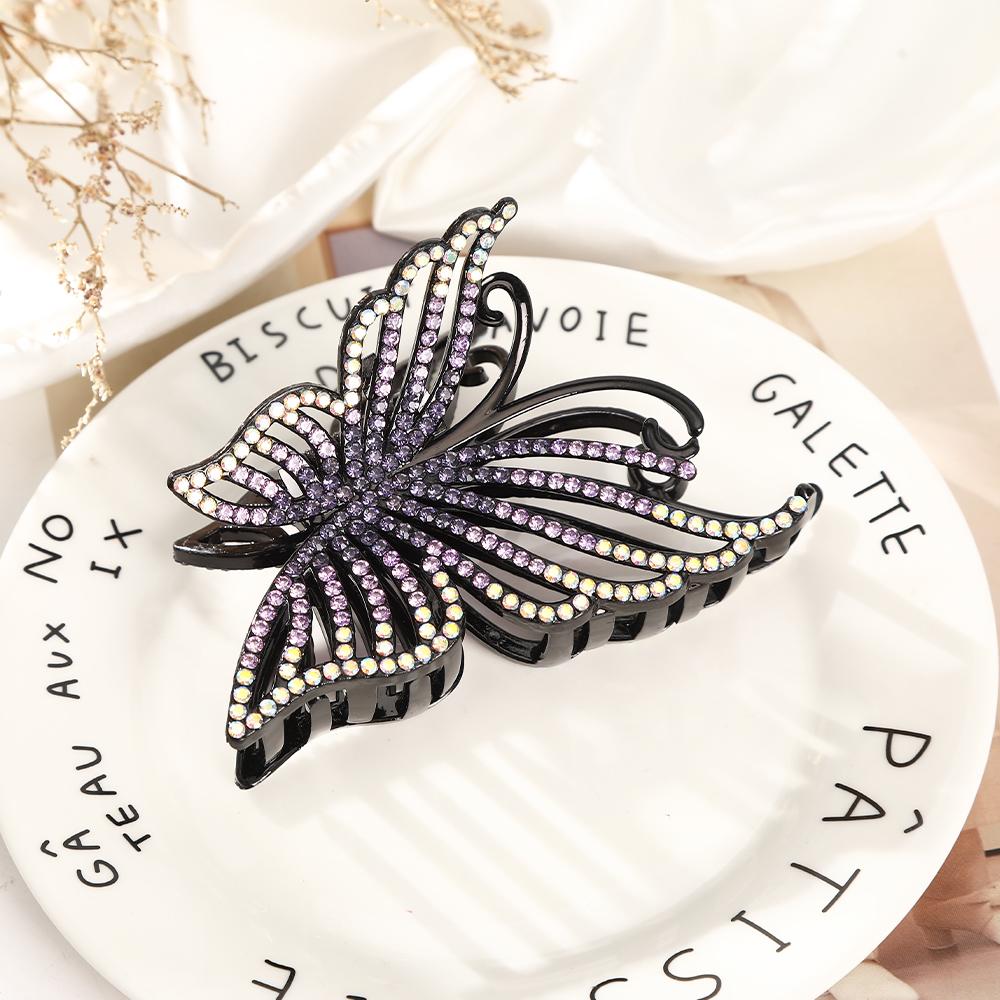 Rhinestone Butterfly  Hair Claw Clips Hair Claw For Women Elegant Ponytail Holder Hairpins Hair Crab Fashion Hair Accessories