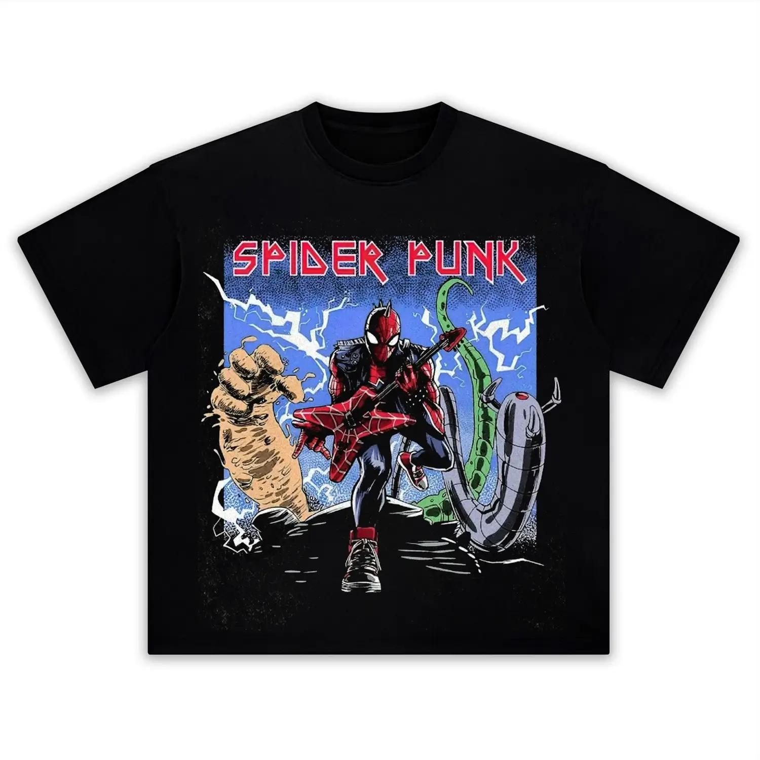

Унисекс футболка Marvel Spider Лето 2026 Новый дизайн Американский стиль свободная и повседневная модная рубашка с коротким рукавом S