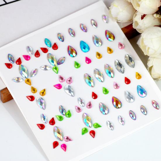 Colorful Rhinestone Stickers for DIY Crafts Star Moon Gem Stickers for Scrapbooking & Journaling Self-Adhesive Sparkling Gems for Card Making