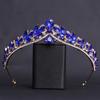 DIEZI 5 Farben Luxus Kristall Diadem Halskette Ohrringe Für Frauen Hochzeitsparty Elegant Braut Braut Strass Krone Accessoires