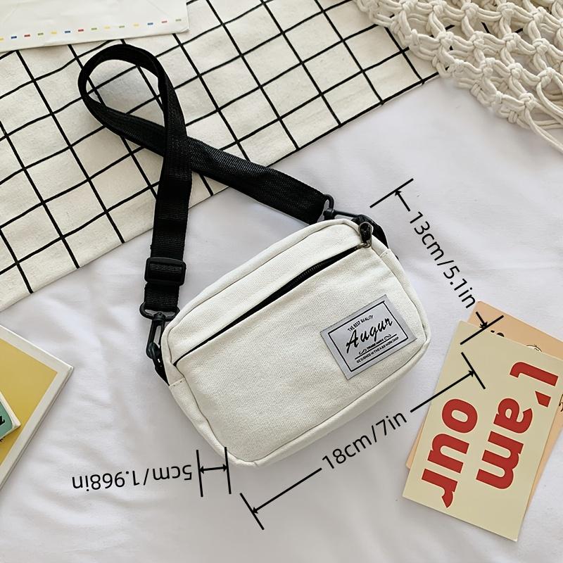 

Сумка кроссбоди для женщин, многоцветная, минималистичный дизайн, регулируемый ремешок, застежка-молния и полиэстеровая подкладка, универсальная повседневная наплечная сумка белый