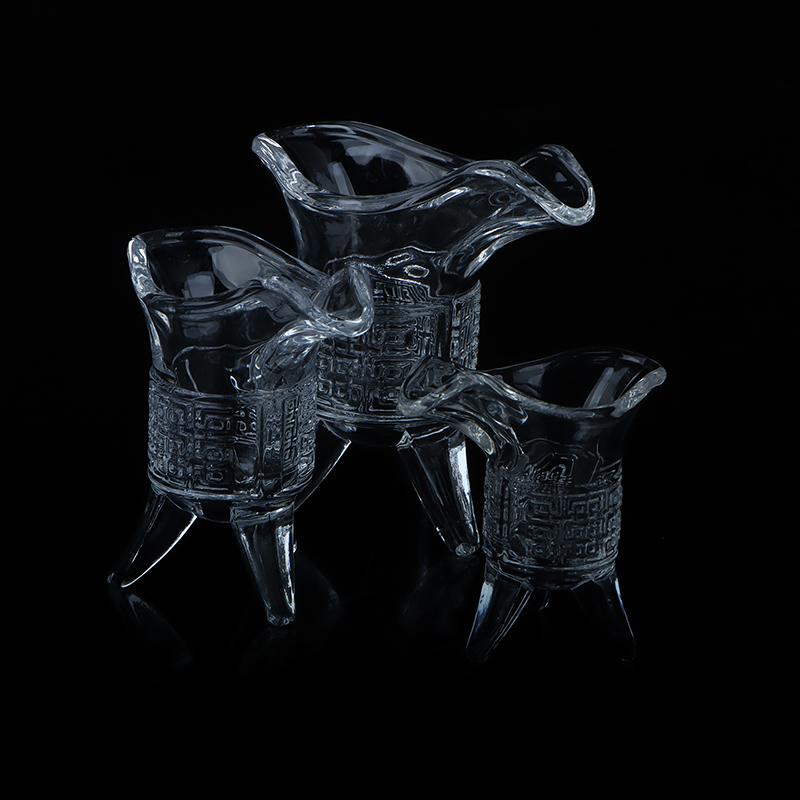 1Pc Jue Cup Imperial Cup Glass White Wine Cup Chinese Antique Small Wine Cup
