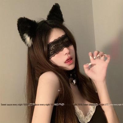 Sexy Fox Cat Ear Bell Headband & Lace Eye Mask Set with Hairpin - Cute Hair Accessories