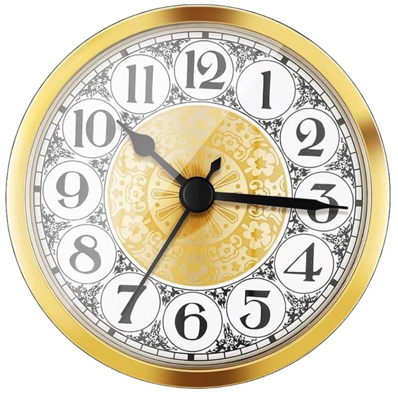 Elegantes rundes Uhrwerk mit römischen/arabischen Ziffern, Gold-/Silber-Zieroption, kleine Uhr für Heimbüros