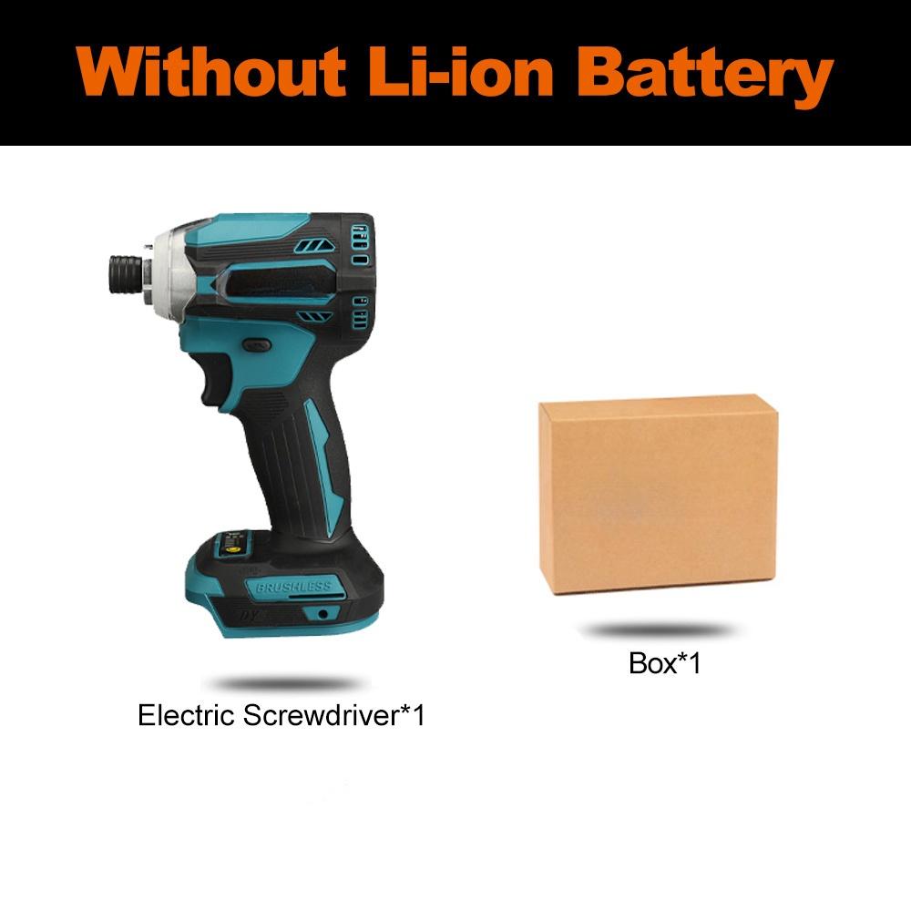 

Беспроводная отвертка с 4 скоростями, ударный гайковерт 1/4, бесщеточная электрическая отвертка, аккумуляторная дрель-шуруповерт, электроинструмент, синий Only machine