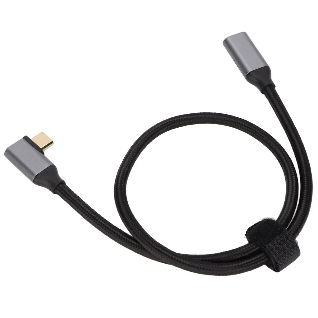 4K 100W PD 5A Right Angle Bend 90 Degree Gen 2 USB3.1 Type C Male To Female Extension Cord