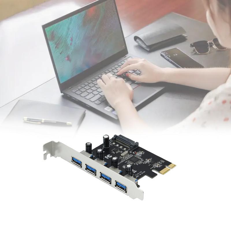 4 Port Pcie To Usb 30 Hub Pci Express Expansion Card Adapter 5 Gbps Speed Top