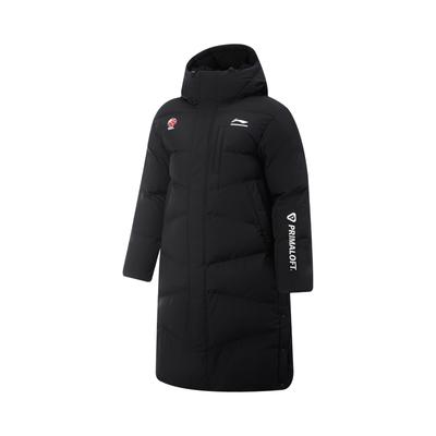 Li Ning Cba Windproof Water-Repellent Loose Hooded Graphic Letter Cotton Jacket Men Jackets AFMV015-1