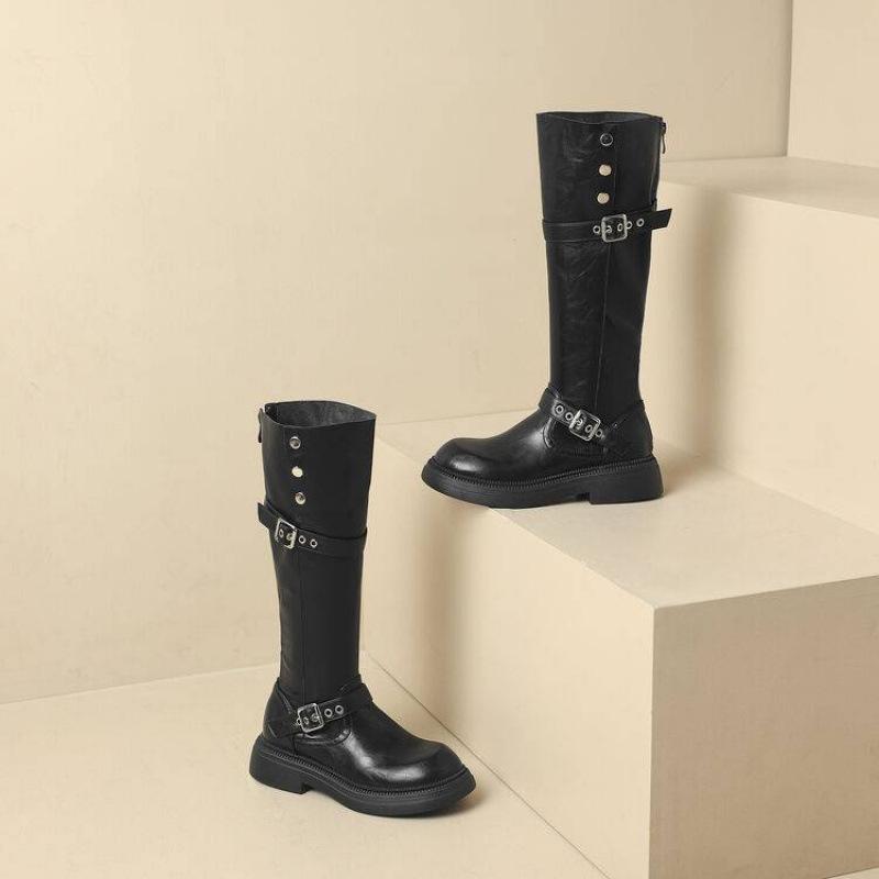 

Korean version of large size high boots women s thick-soled non-slip comfortable women s boots rubber sole autumn and winter Martin boots solid color 39 чёрный