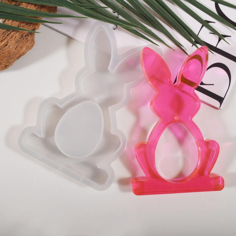 3D Easter Bunny Ornament Silicone Mold Diy Egg Mushroom Shapes Pendant Mould Cute Rabbit Resin Plaster Casting Molds Home Decor