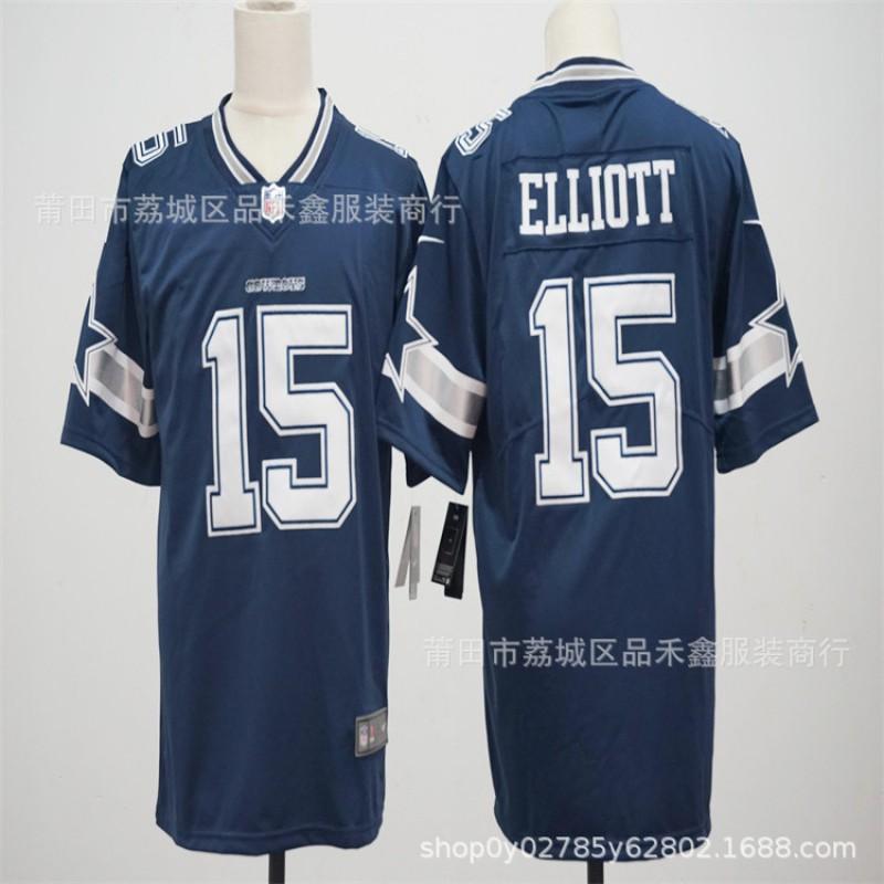 Dallas Cowboys NFL Camiseta de Fútbol Americano Hombres Mujeres Niños Algodón Uniforme Deportivo de Equipo 15 Dak Prescott 21 Ezekiel Elliott