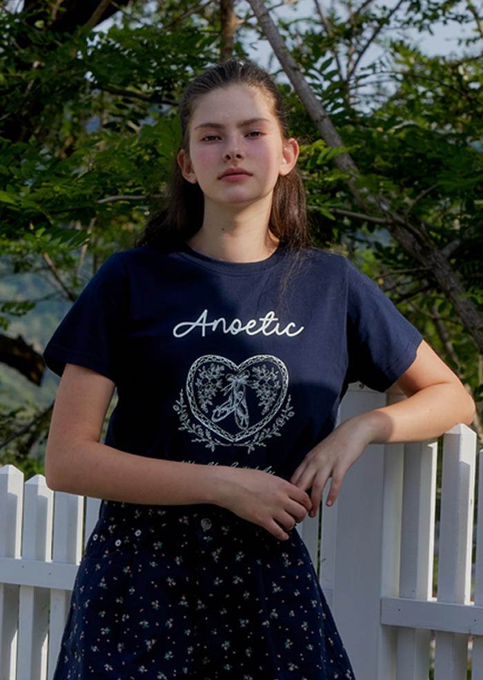 ANOETIC Anc Love Basic T-Shirt_Navy