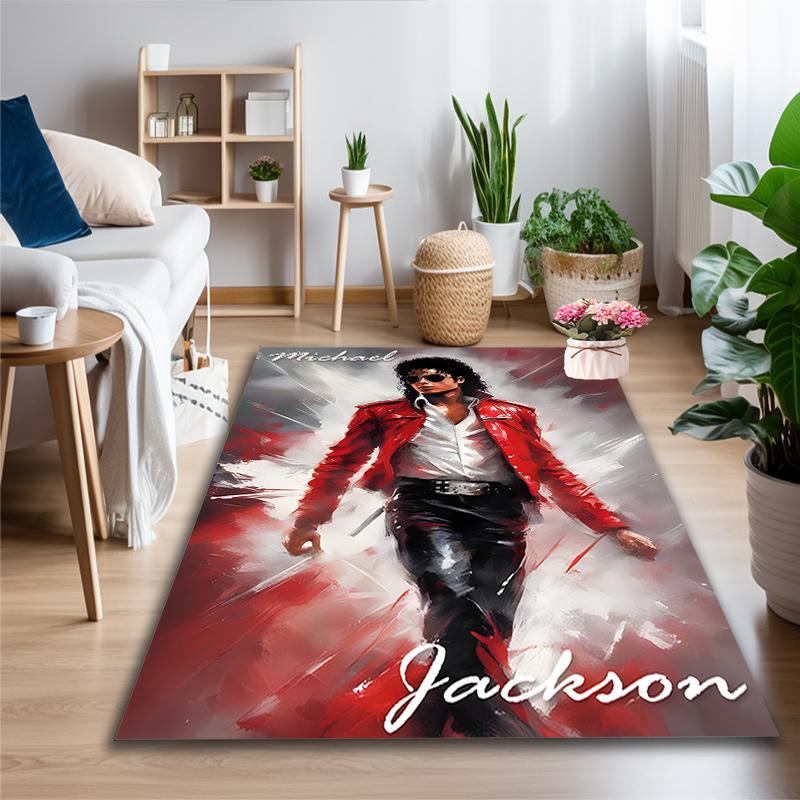 1pc Area Rug Appropriate for Office, Michael Jackson Star Carpet, Versatile Printed Chair Rug, Durable Home Sofa Carpet