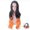 Demon Slayer Kuroko Tidou - Naturally Dark Hair with A Gradual Transition To Orange-yellow, Long Curly Hair, Two-tone Cosplay Wig