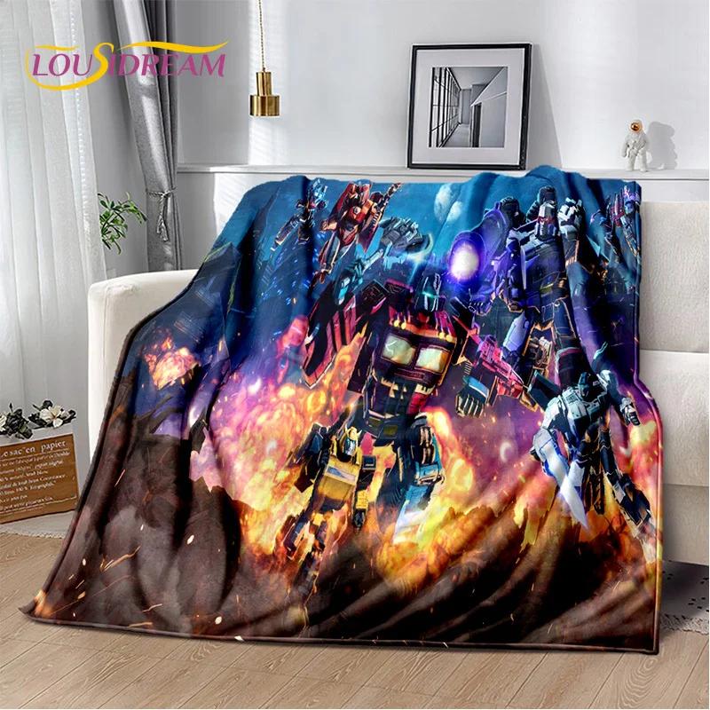 HD Cartoon T-Transformers  Autobots 3D Soft Blankets,Keep Warm Throw Blanket for Picnic Beds Sofa Home Bedroom Gifts Kids Hiking