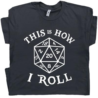 20 Sided Dice T Shirt Dungeons and Dragons T Shirt Magic The RPG Gathering DandD