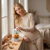 Resin Ghost Holding Pumpkin Figurine Halloween Tabletop Decoration for Home Office Party Indoor Outdoor Display