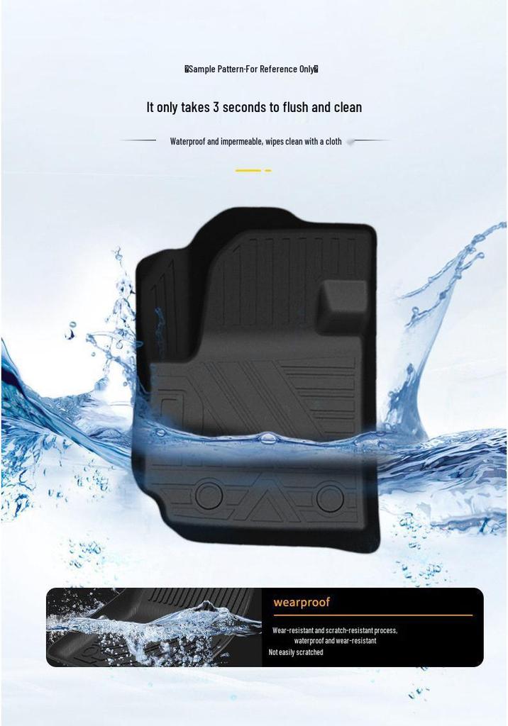 Custom Floor Mats TPE All-Weather 3D Carbon Fiber Texture for 2025-2026 Chery Tiggo 4 Pro Hybrid/HEV