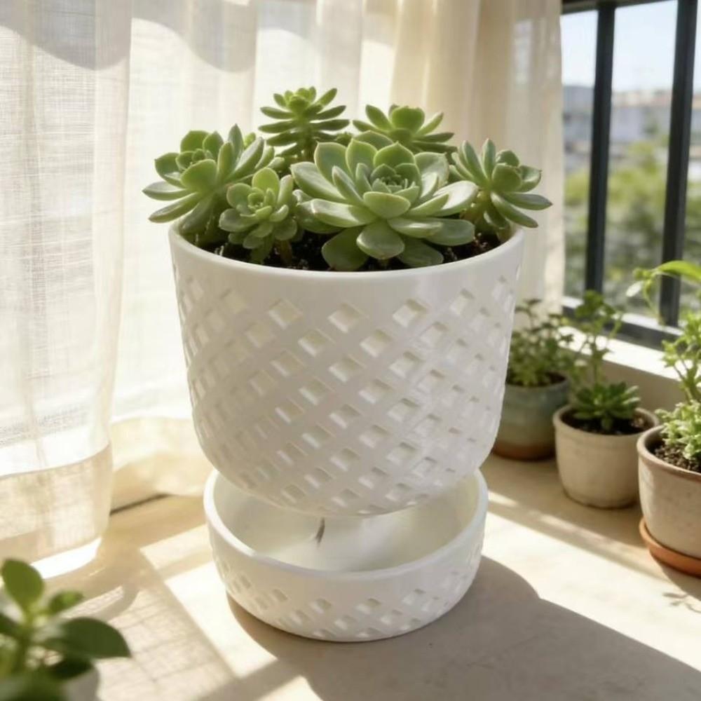 Plastic Succulent Plant Basin Root Control Green Onion Pots Plant Containers Green Plants