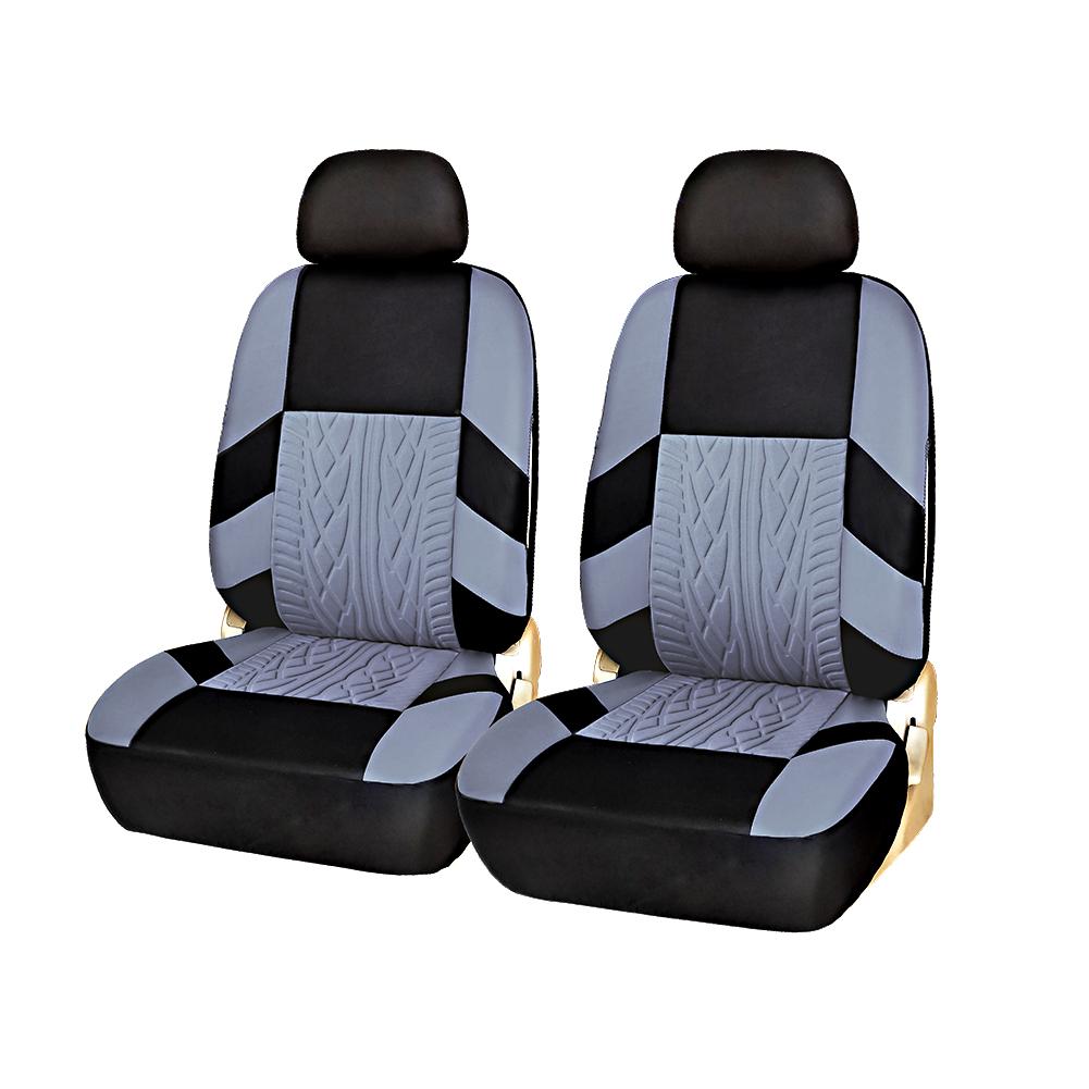 AUTO HIGH Embroidery Car Seat Covers Polyester Universal Fit Most Cars Truck SUV Van Protector - Front Pair