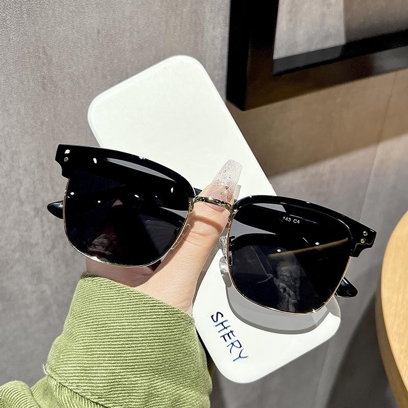 New Sunglasses For Men Classic Half Frame Polarized Lenses Sun Glasses Luxury Brand Designer Square Shades Vintage Glasses