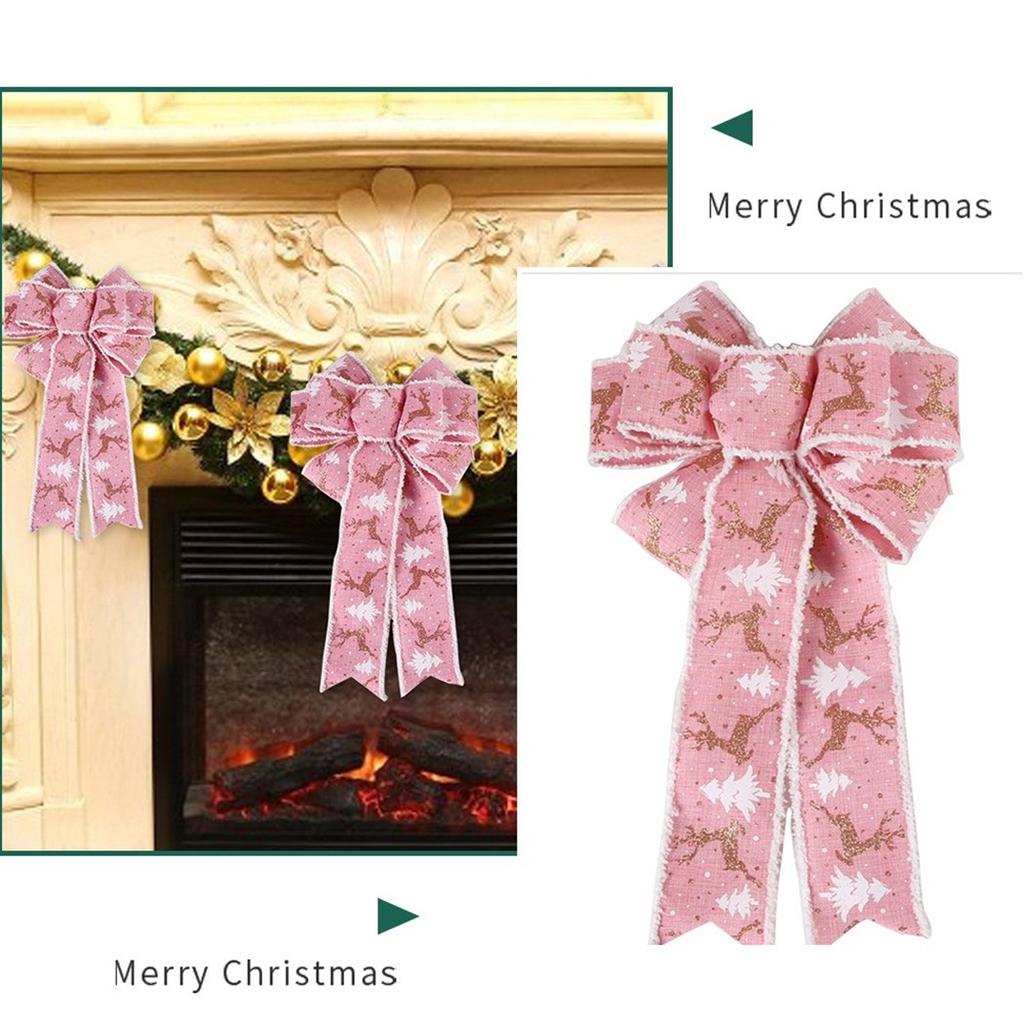 Große Schleifen Weihnachts-Schleife Dekorationen 2025 Weihnachtsbaum Hängeanhänger Ornamente Für Zuhause Garten Stuhl Feiertagsdeko 41x24cm