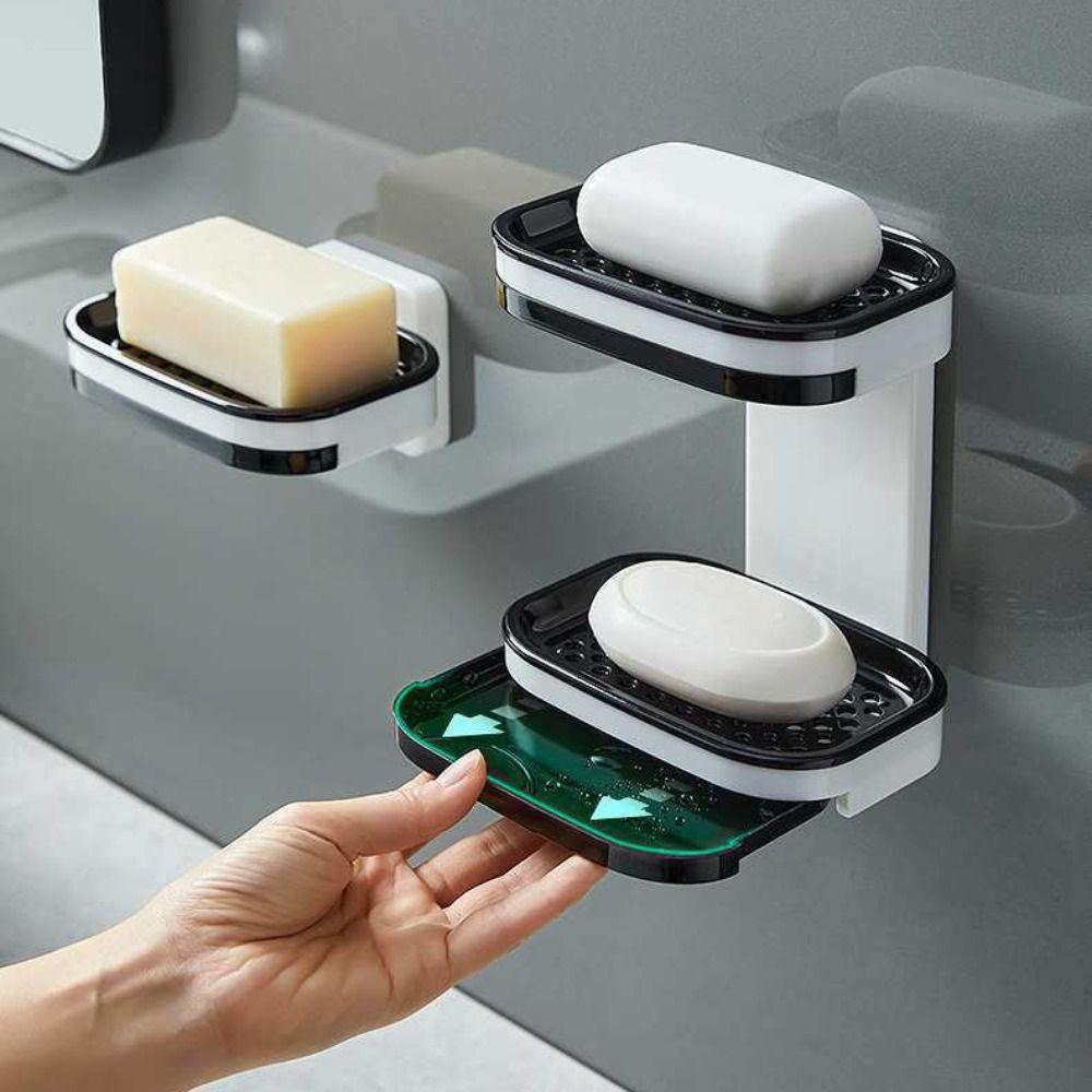 Waterproof Soap Storage Rack Self Adhesive Bathroom Soap Tray Wall-mounted Soap Dish  Restaurant