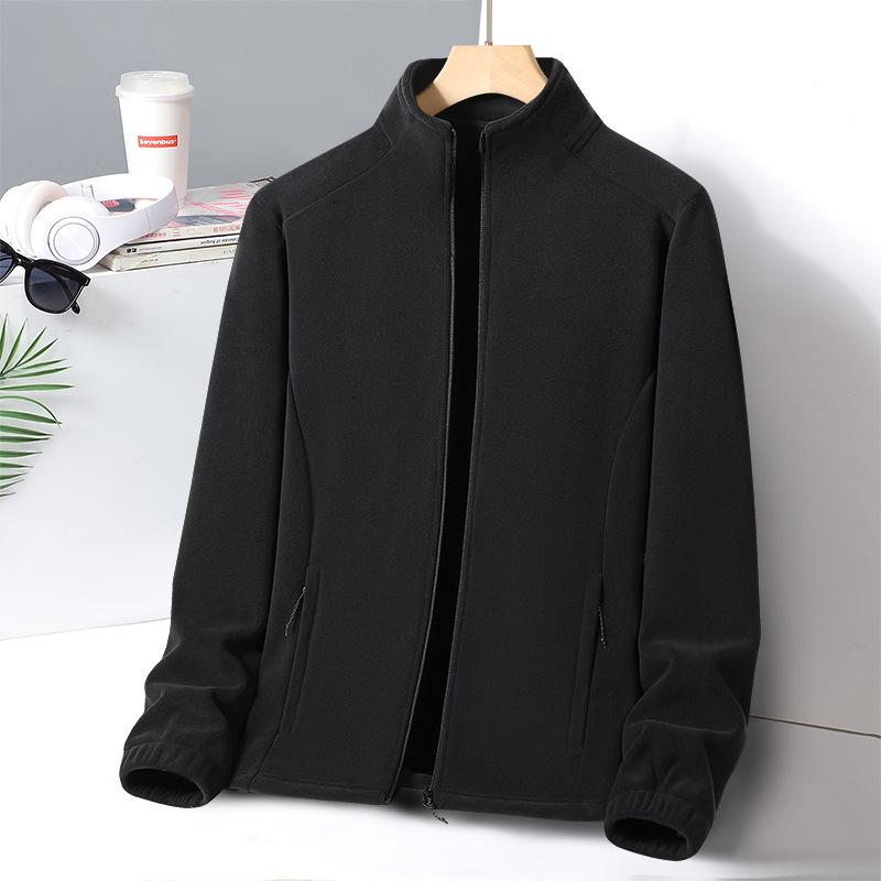 Autumn and Winter Young and Middle-aged Fleece Fleece Stand-up Collar Hooded Cardigan Knitted Jacket Large Size Austrian Fleece Warm Sweater Jacket 6XL