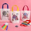 5/10 Stück Doppelseitige Vlies-Graffiti-Taschen Feier Party Geschenktasche DIY Bemalung Mini Einkaufsaufbewahrung mit Aquarellstift TMZ