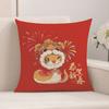 New Plush Pillow Living Room Sofa Cushion Pillow Zodiac Snake Pillow Red Pillow Case Cartoon Gift